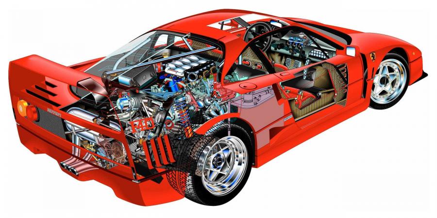 Схема Ferrari F40 1987 года  (фото 57 из 127)